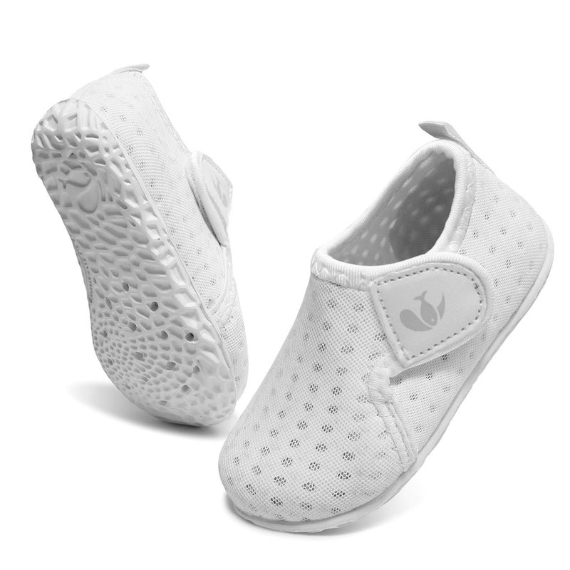FEETCITY Water Shoes Quick Dry Barefoot Aqua Socks Swim Surf Pool Beach Yoga Shoe for Baby Boys and Girls White 6-12 Months Infant - Image 2